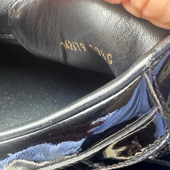 Gucci Black Patent Leather GG Low Top Sneakers